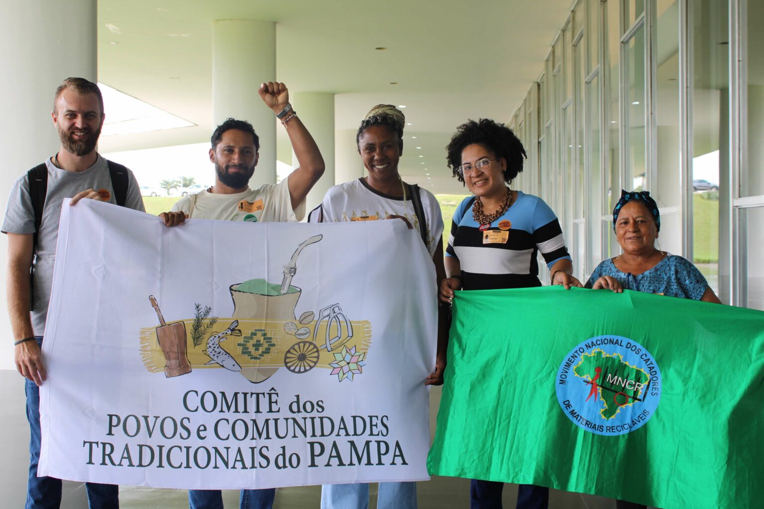 FLD-COMIN-CAPA, Comitê dos Povos e Comunidades Tradicionais do Pampa, MNRC e ACLAN participaram da ação. Foto: Daniela Huberty/COMIN